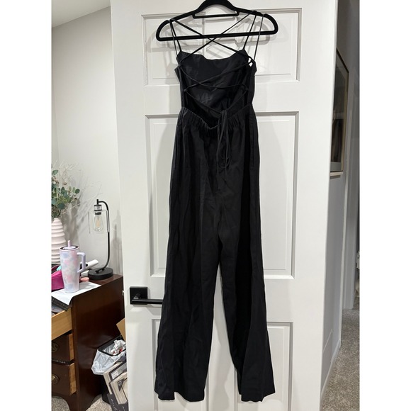 NWT En Saison Benita Black Jumpsuit Size XS Lace Up Back Anthropologie - Picture 3 of 7